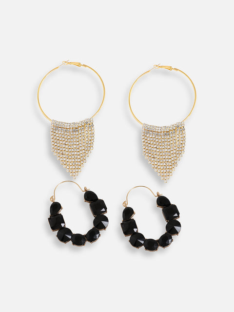 Pack Of Gold-Plated Hoop Earrings 