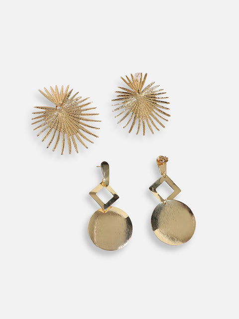 Pack Of Gold-Plated Drop Earrings 