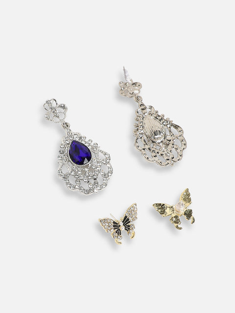 Pack Of Contemporary Stud & Drop Earrings 