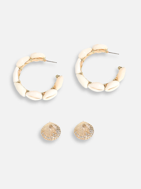 Pack Of Gold-Plated Stud & Hoop Earrings