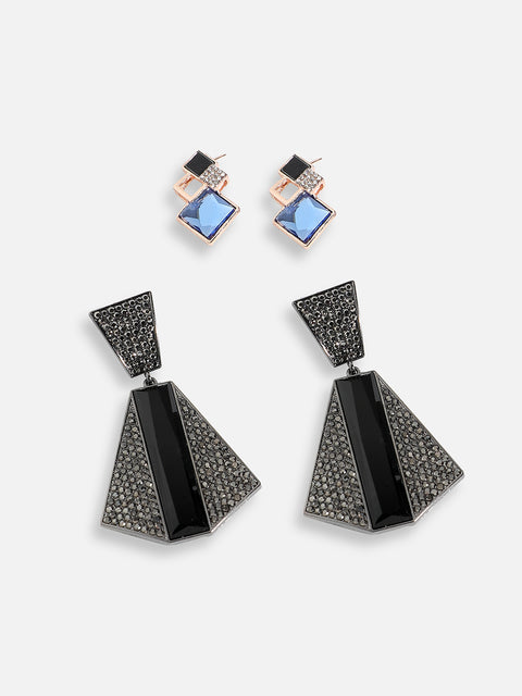 Pack Of Gold-Plated Stud & Drop Earrings 