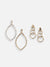 Pack Of Gold-Plated Drop Earrings
