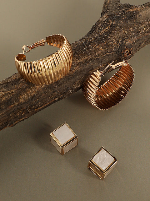 Pack Of Gold-Plated Stud & Hoop Earrings
