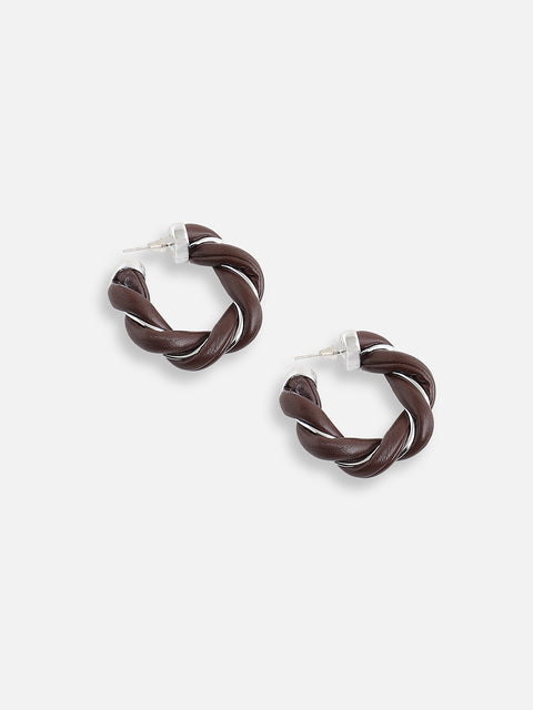 SILVER PLATED PARTY DESIGNER STONE HOOP EARRING FOR WOMEN