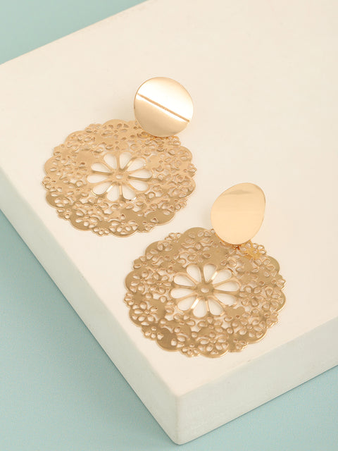 GOLD PLATED PARTY DESIGNER DROP EARRING FOR WOMEN