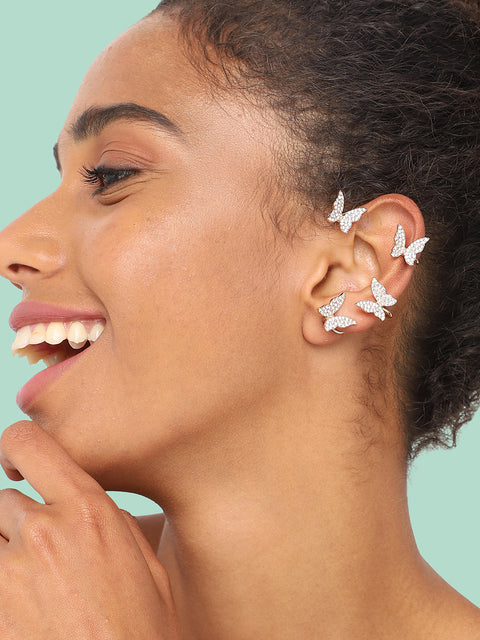 GOLD PLATED PARTY DESIGNER STONE EAR CUFF FOR WOMEN