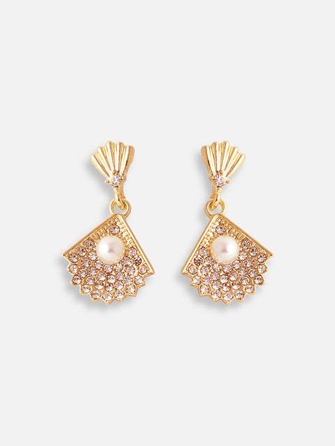 GOLD PLATED PARTY DESIGNER DROP EARRING FOR WOMEN