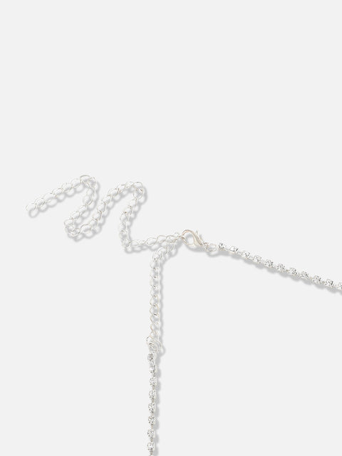 Silver Plated Designer Stone Party Necklace and Earring Set