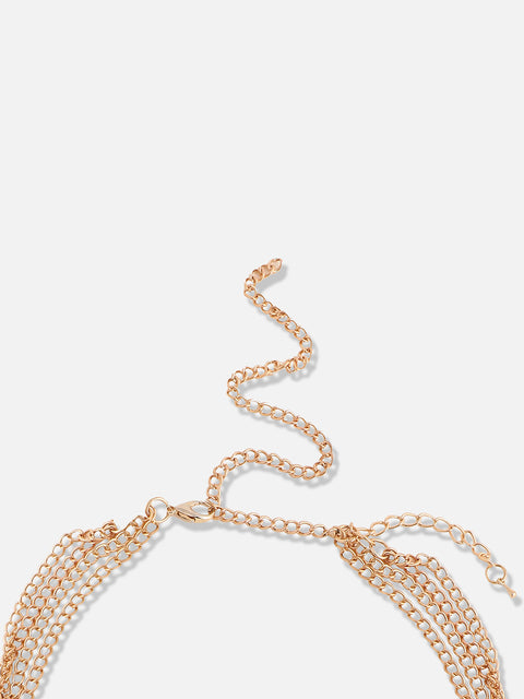 Gold Plated Pearls Party Necklace