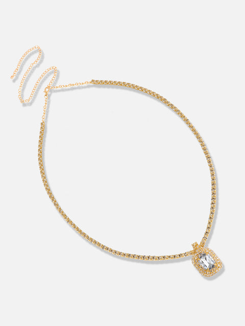Gold Plated Designer Stone Casual Necklace