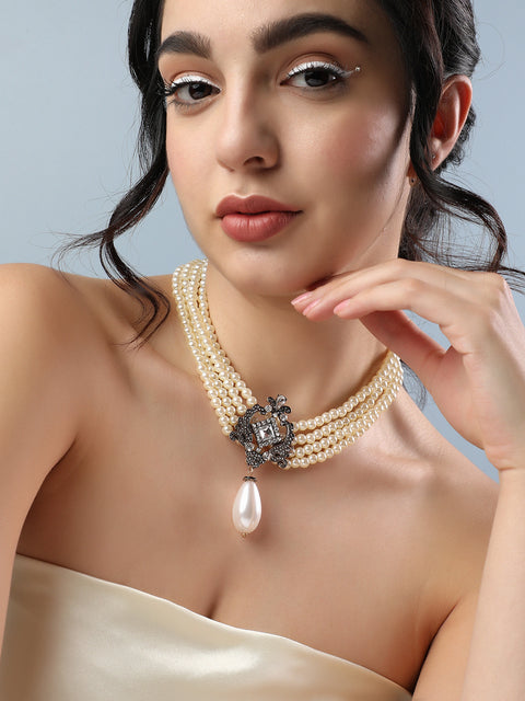 Pearl Drop Layered Necklace