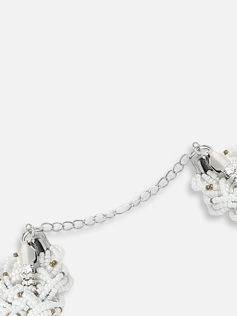 SILVER PLATED PARTY DESIGNER STONE STATEMENT NECKLACE FOR WOMEN