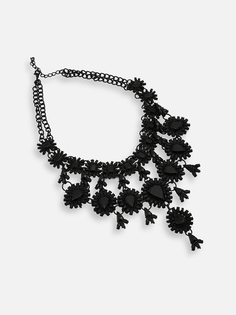 GOLD PLATED PARTY DESIGNER STONE STATEMENT NECKLACE FOR WOMEN