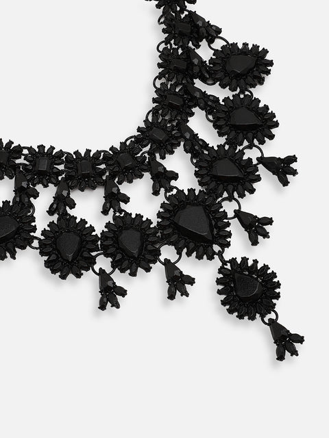 GOLD PLATED PARTY DESIGNER STONE STATEMENT NECKLACE FOR WOMEN