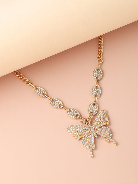 Gold Plated Designer Stone Casual Necklace For Women