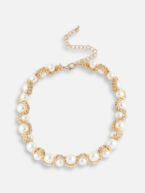 GOLD PLATED DESIGNER PARTY NECKLACE FOR WOMEN