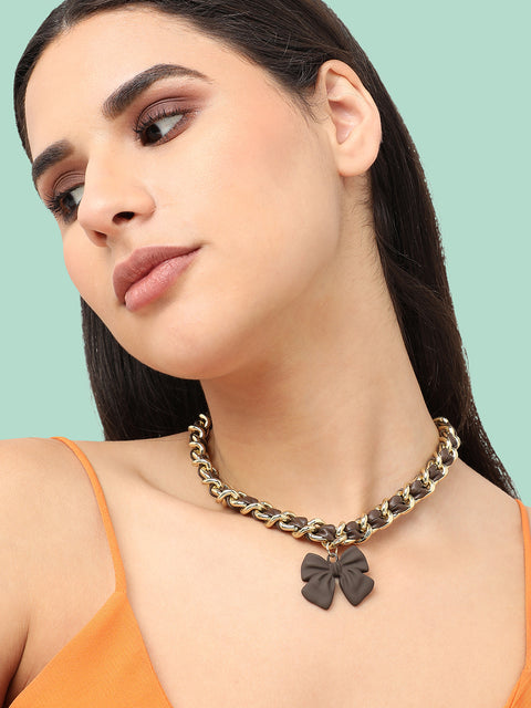 Gold Plated Designer Casual Necklace For Women