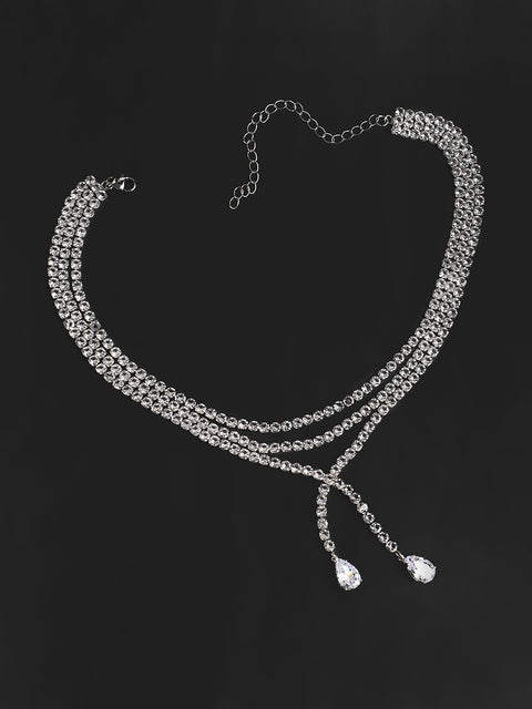Silver Plated Designer Stone Casual Necklace For Women