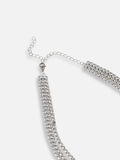 Silver Plated Designer Stone Casual Necklace For Women