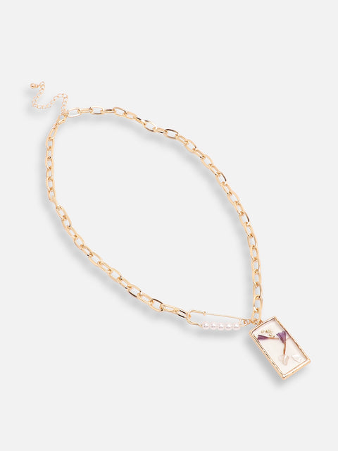 GOLD PLATED CASUAL DESIGNER PENDANT NECKLACE FOR WOMEN