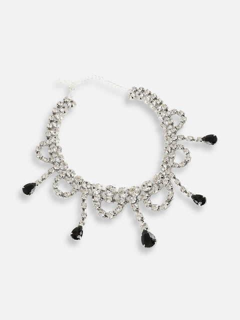GOLD PLATED PARTY DESIGNER STONE STATEMENT NECKLACE FOR WOMEN
