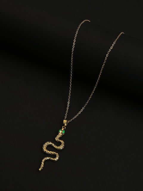 GOLD PLATED SNAKE SHAPED NECKLACE