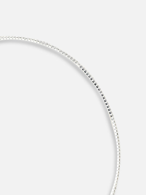 SILVER PLATED DESIGNER STONE NECKLACE
