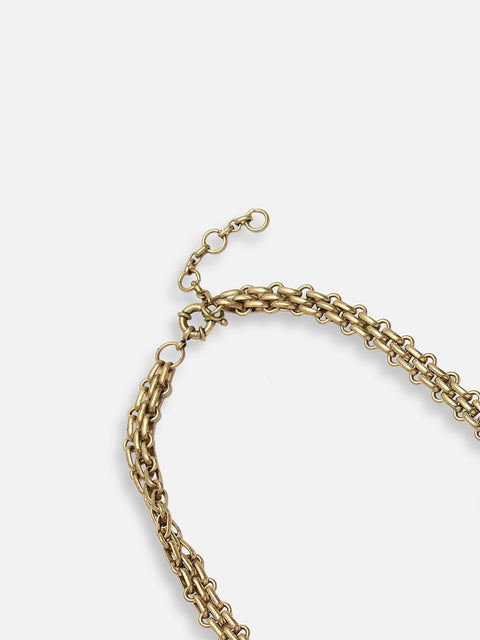 GOLD PLATED DESIGNER STONE NECKLACE