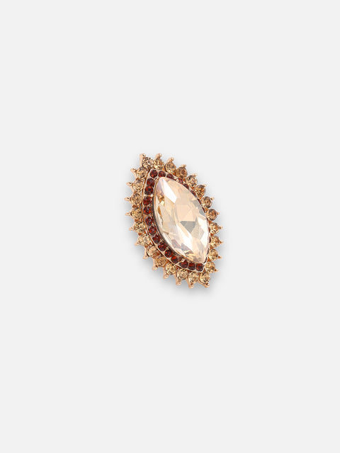 Rhinestone Fern Ring