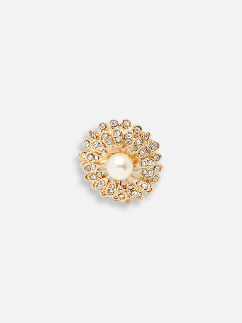 GOLD PLATED PARTY DESIGNER STONE RING FOR WOMEN