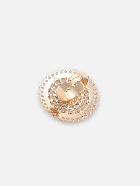 GOLD PLATED PARTY DESIGNER STONE RING FOR WOMEN