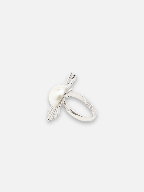 SILVER PLATED PARTY DESIGNER STONE RING FOR WOMEN