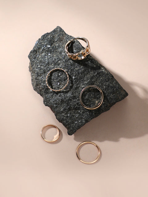 Pack of 5 Elegant Rings
